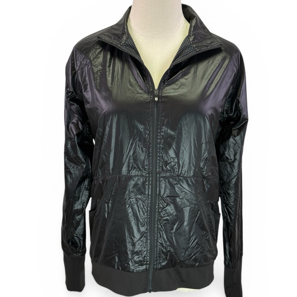 FootJoy Women's Black Full Zip Lightweight Golf Windbreaker Jacket Size‎ S